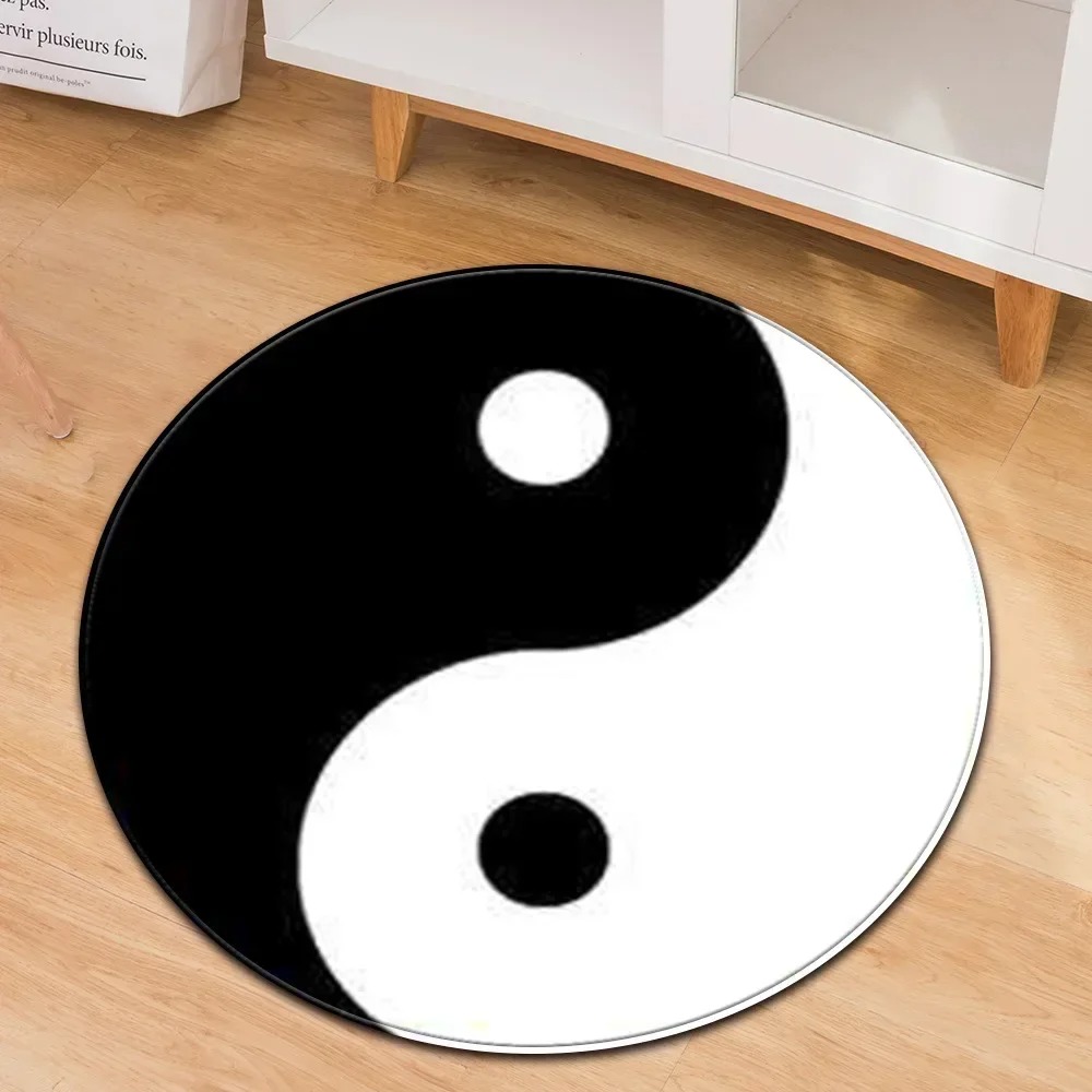 Home Gym Aesthetic - Yin Yang Taiji Round Rug Flower