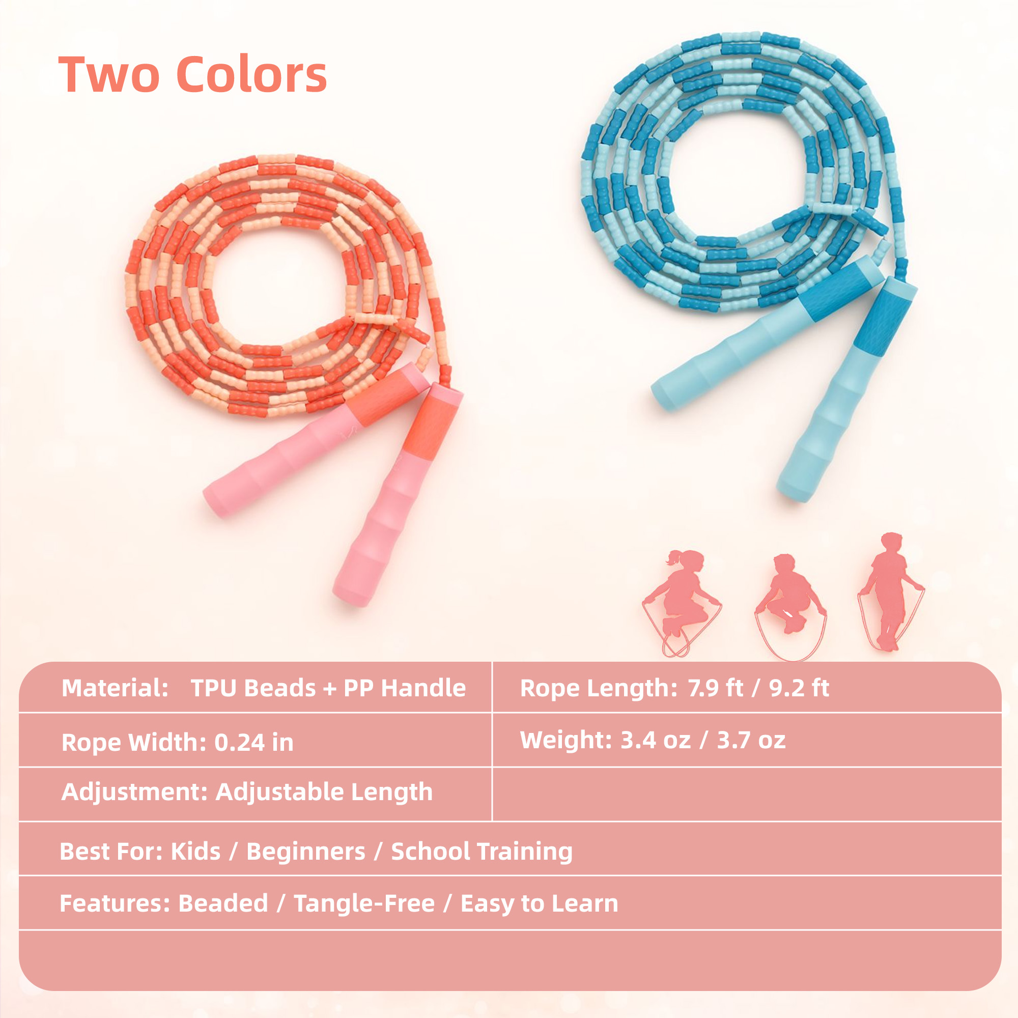 Beginners Beaded Jump Rope Adj - Speed Parachute Sprint ulasan dan harga