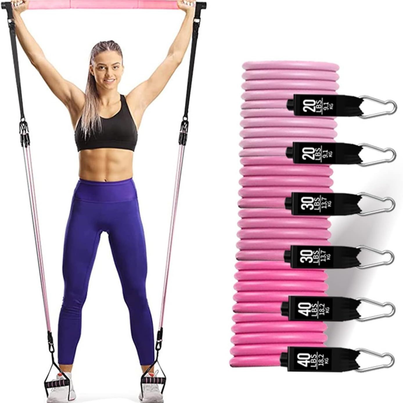 180lbs Resistance Bands with A - Home Gym Full Setup ulasan dan harga