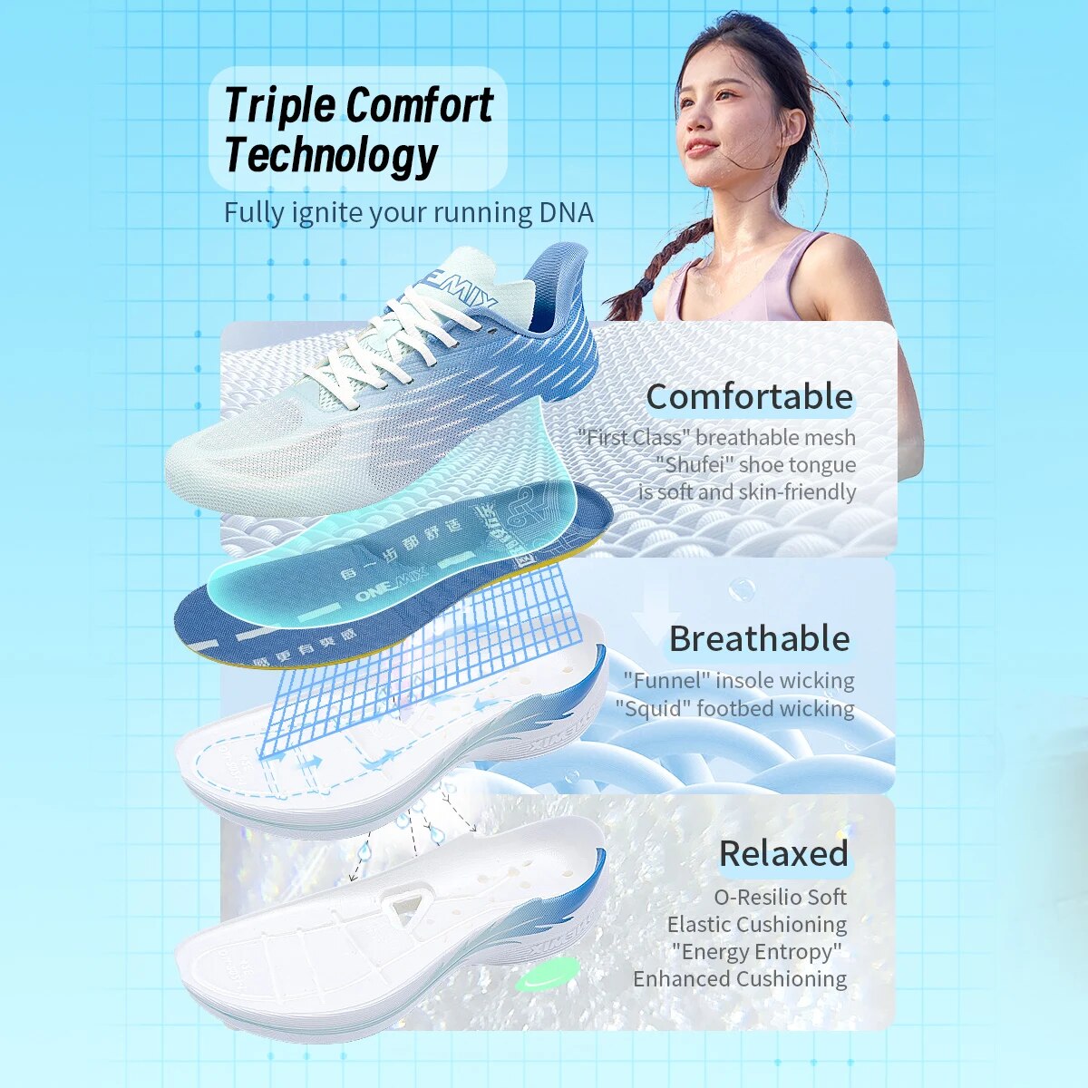 Onemix 2024 New Breathable Spe - Speed Parachute Sprint ulasan dan harga
