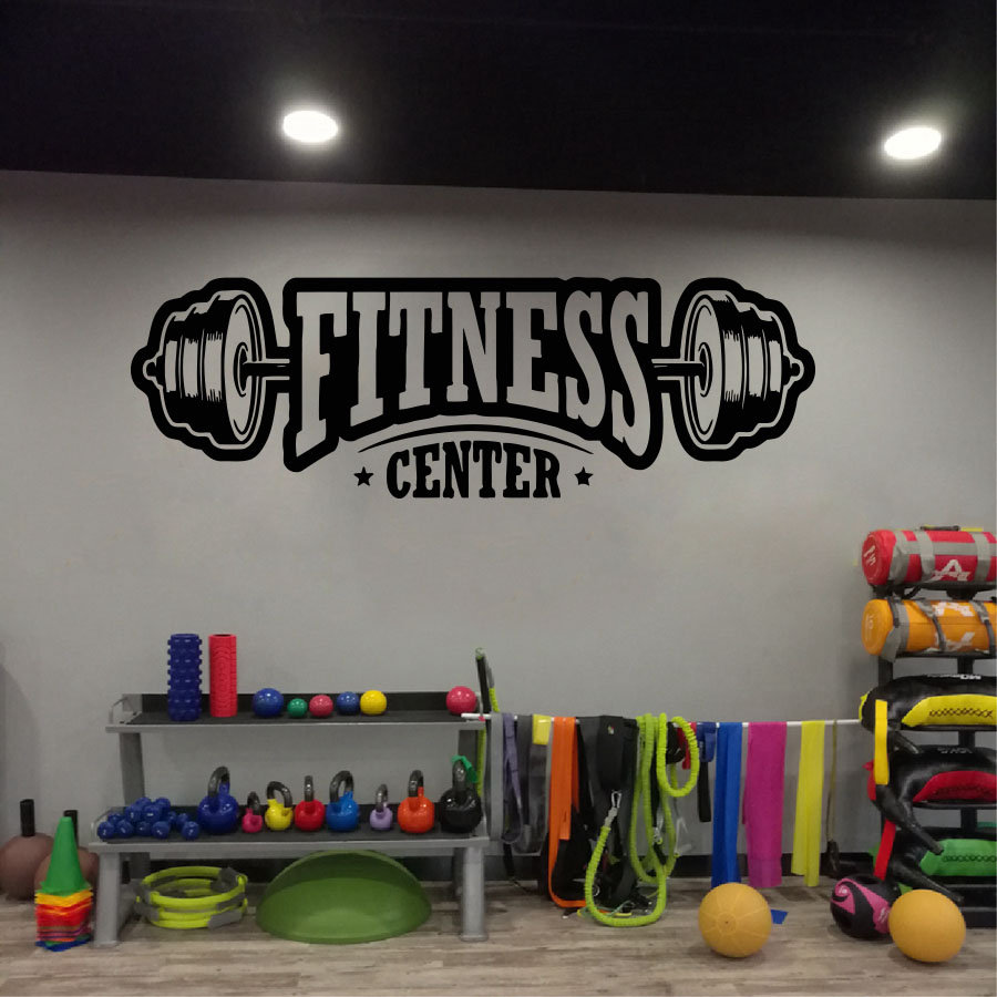 Gym vinyl decor wall decal fit - Home Gym Aesthetic ulasan dan harga