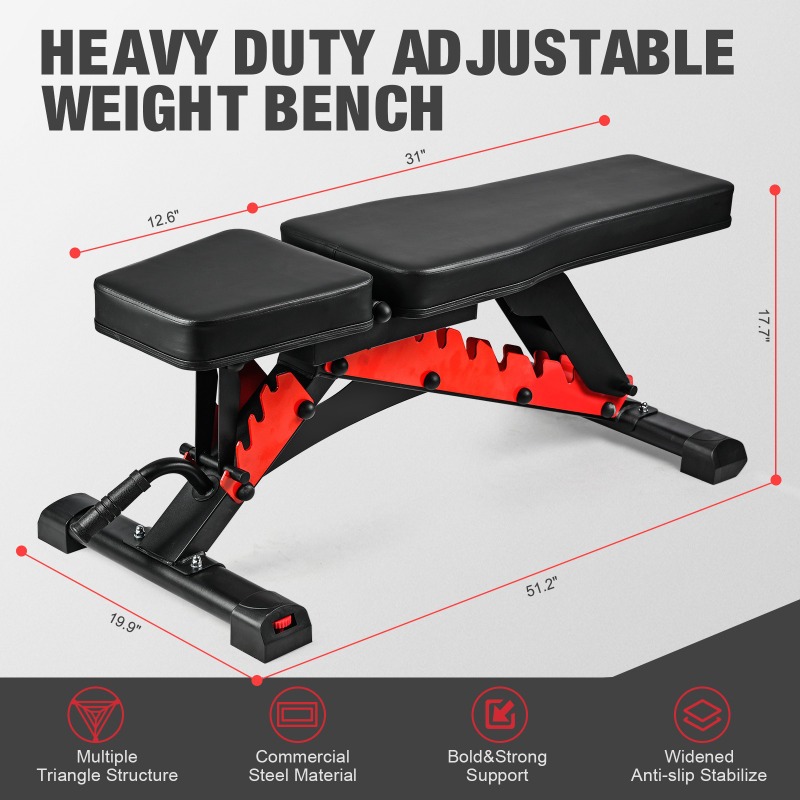 Commercial Dumbbell Bench, Adj - Adjustable Weight Bench ulasan dan harga